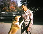 8mm_01_012_Haverstick Farm - Girstle and dog, maybe Flash, around 1956, 57